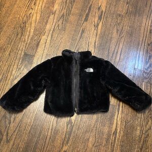 The North Face Kids Reversible Black Faux Fur Puffer Jacket Unisex